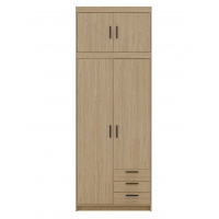 Szafa z nadstawką szufladami 90 cm uchylna 2D TRINO dąb olejowany